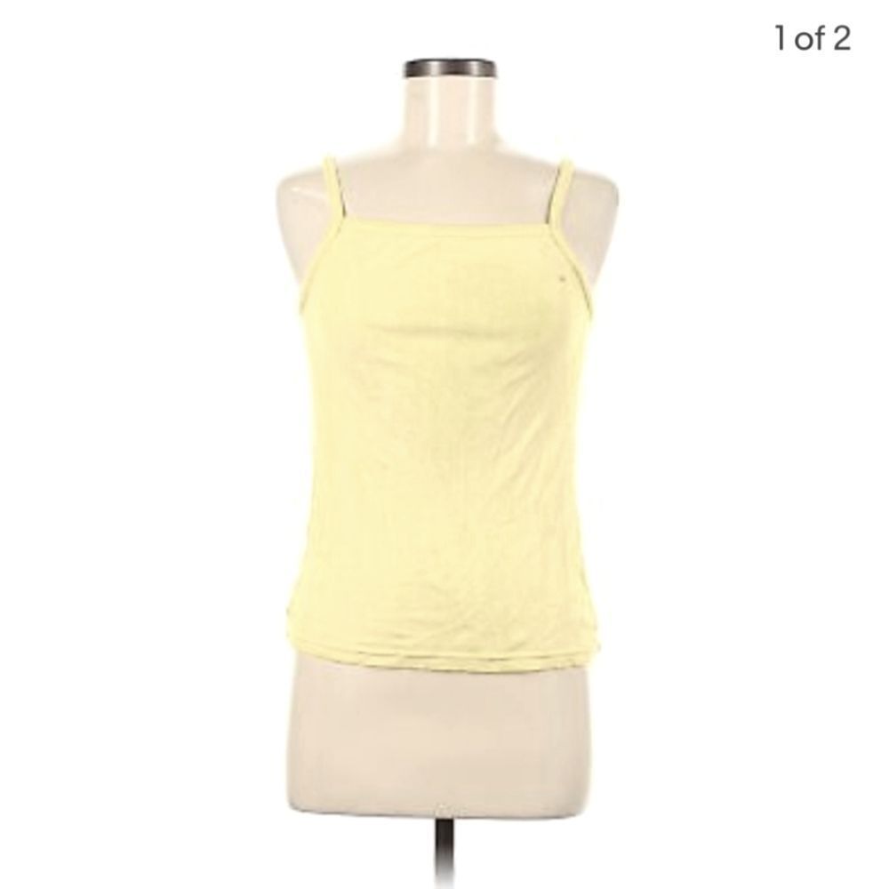 New ENTIREWORLD. Square Neckline Sleeveless 100% organic cotton L light yellow
